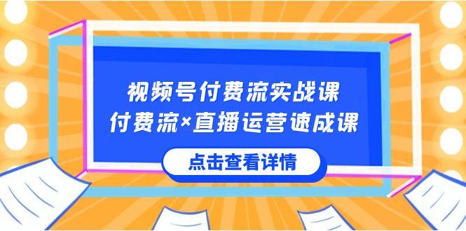 视频号付费流实战课，付费流×直播运营速成课，让你快速掌握视频号核心运营技能-金腾科技