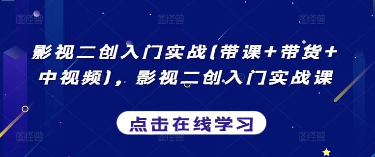 影视二创入门实战(带课+带货+中视频)，影视二创入门实战课-金腾科技