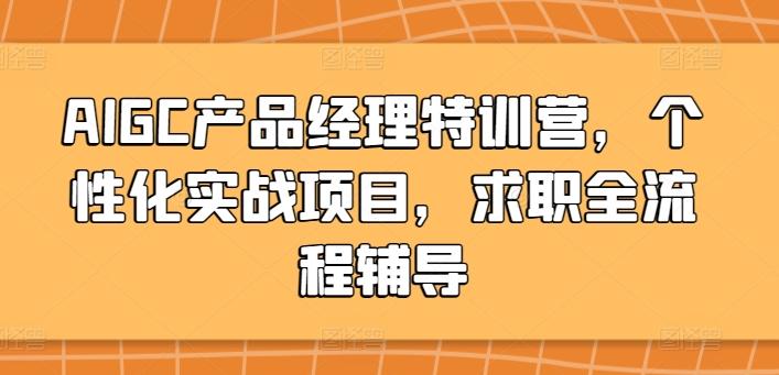 AIGC产品经理特训营，个性化实战项目，求职全流程辅导-金腾科技