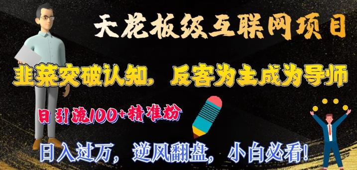 天花板级互联网项目，韭菜突破认知，反客为主成为导师，日引流100+精准粉-金腾科技