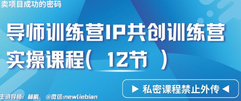 导师训练营3.0IP共创训练营私密实操课程(12节)-卖项目的密码成功秘诀【揭秘】-金腾科技
