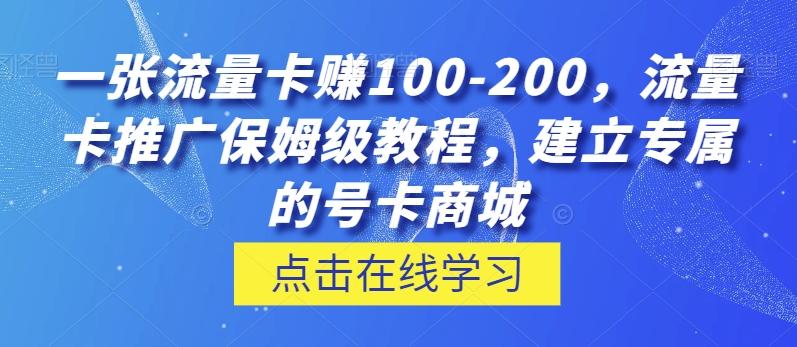 一张流量卡赚100-200，流量卡推广保姆级教程，建立专属的号卡商城-金腾科技