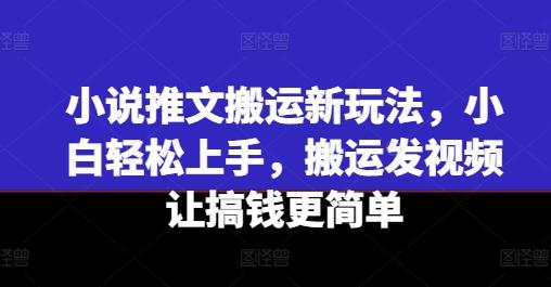 小说推文搬运新玩法，小白轻松上手，搬运发视频让搞钱更简单-金腾科技