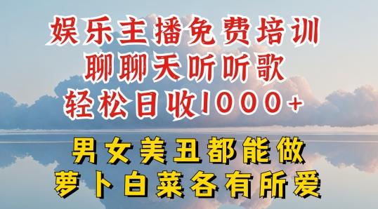 娱乐主播免费培训聊聊天听听歌轻松日收1K+，男女美丑都能做萝卜白菜各有所爱【揭秘】-金腾科技