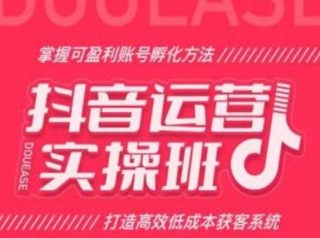 抖音运营实操班，掌握可盈利账号孵化方法，打造高效低成本获客系统-金腾科技