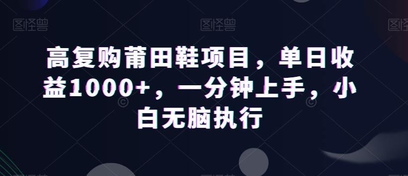 高复购莆田鞋项目，单日收益1000+，一分钟上手，小白无脑执行-金腾科技