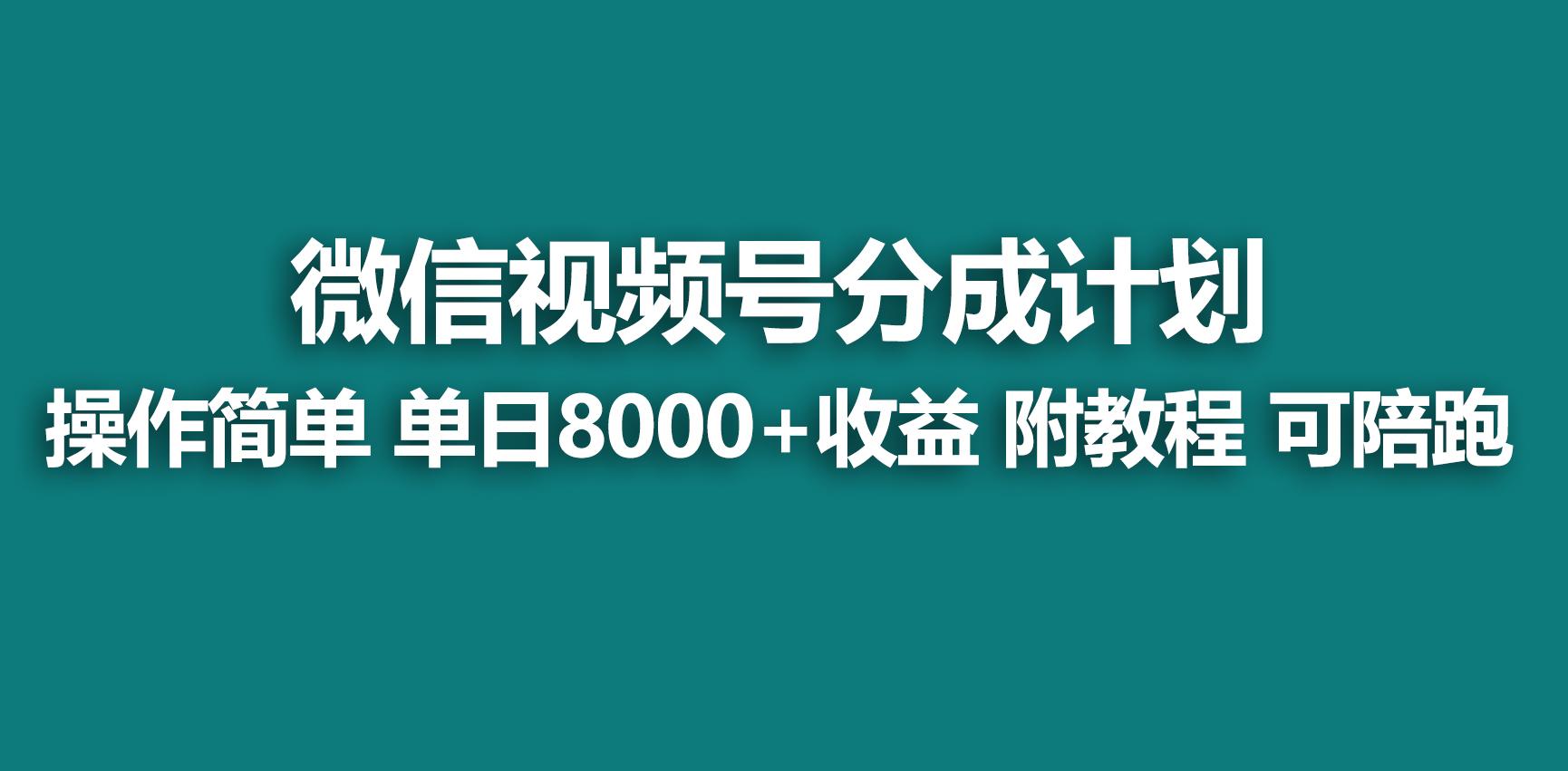 【蓝海项目】视频号分成计划，快速开通收益，单天爆单8000+，送玩法教程-金腾科技