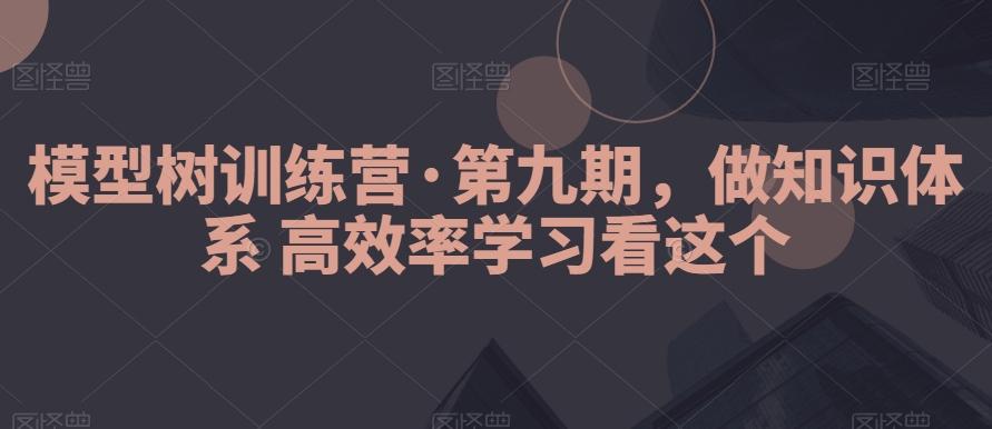 模型树训练营·第九期，做知识体系高效率学习看这个-金腾科技