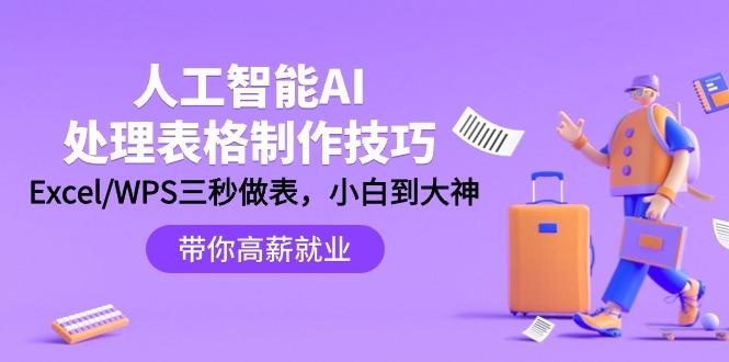 (9459期)人工智能-AI处理表格制作技巧：Excel/WPS三秒做表，大神到小白-金腾科技