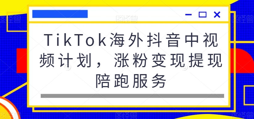 TikTok海外抖音中视频计划，涨粉变现提现陪跑服务-金腾科技