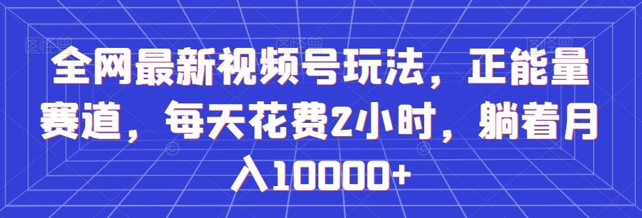 全网最新视频号玩法，正能量赛道，每天花费2小时，躺着月入10000+【揭秘】-金腾科技