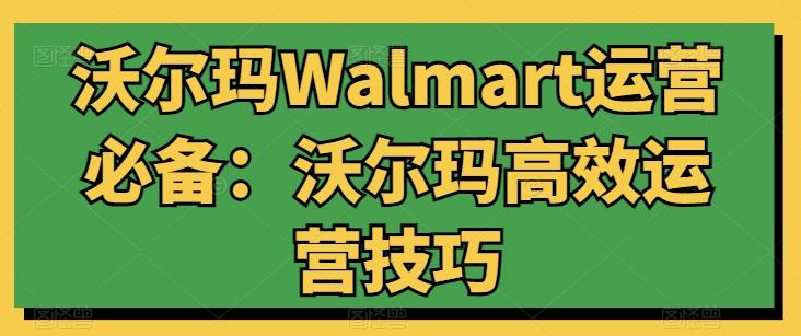 沃尔玛Walmart运营必备：沃尔玛高效运营技巧-金腾科技