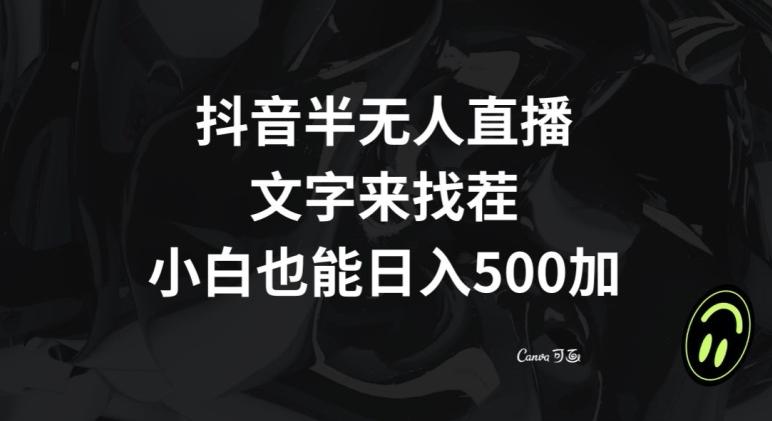 抖音半无人直播，文字来找茬小游戏，每天收益500+【揭秘】-金腾科技