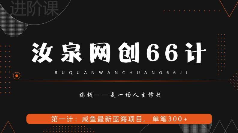 汝泉网创66计之第1计：闲鱼长期稳定项目，单笔变现300+-金腾科技