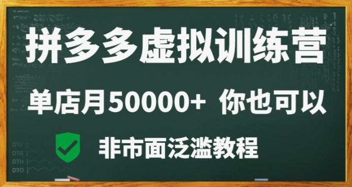 拼多多虚拟电商训练营月入30000+你也行，暴利稳定长久，副业首选-金腾科技