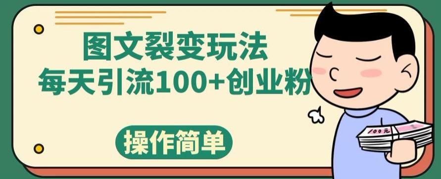 图文裂变玩法，每天引流100+创业粉，操作简单-金腾科技