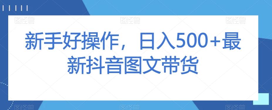 新手好操作，日入500+最新抖音图文带货【揭秘】-金腾科技
