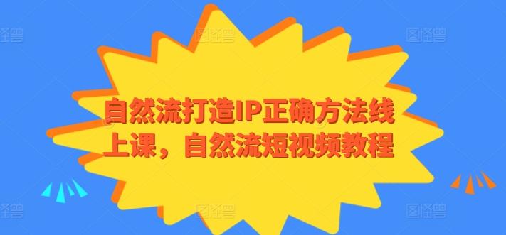 自然流打造IP正确方法线上课，自然流短视频教程-金腾科技