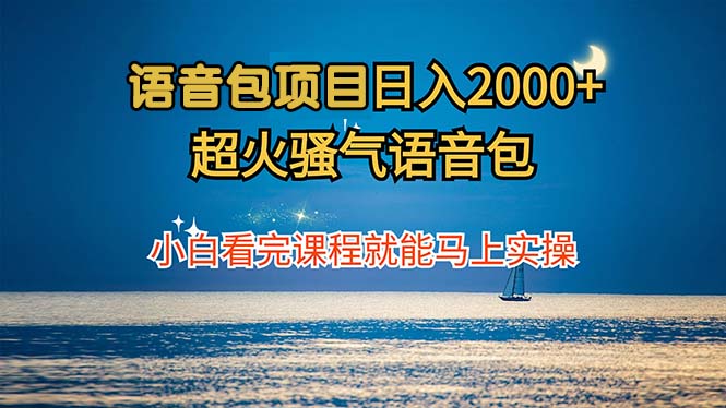 语音包项目 日入2000+ 超火骚气语音包小白看完课程就能马上实操-金腾科技