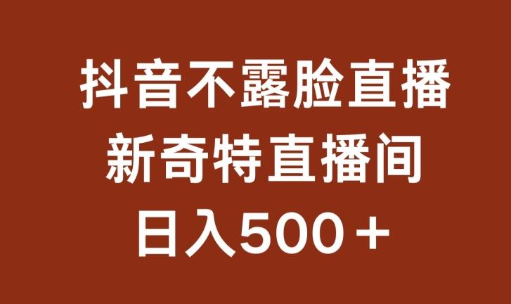 不露脸挂机直播，新奇特直播间，日入500+【揭秘】-金腾科技