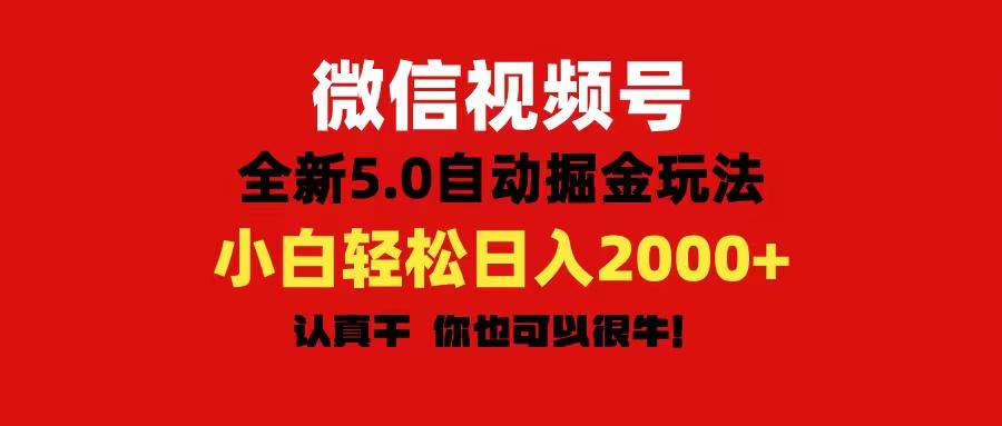 微信视频号变现，5.0全新自动掘金玩法，日入利润2000+有手就行-金腾科技