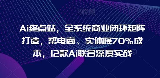 Ai终点站，全系统商业闭环矩阵打造，帮电商、实体降70%成本，12款Ai联合深度实战-金腾科技