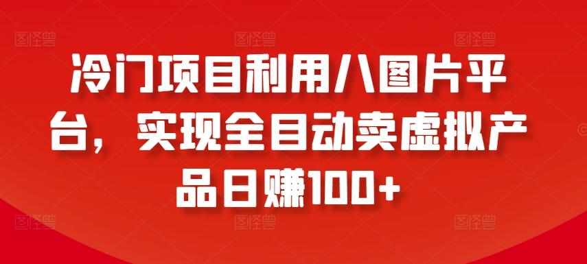 冷门项目利用八图片平台，实现全目动卖虚拟产品日赚100+【揭秘】-金腾科技