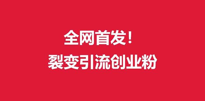 (全网首发)外面收费几千的裂变引流高质量创业粉-金腾科技
