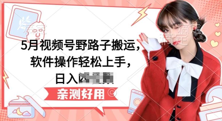 5月视频号野路子搬运，软件操作轻松上手，日入三位数【揭秘】-金腾科技