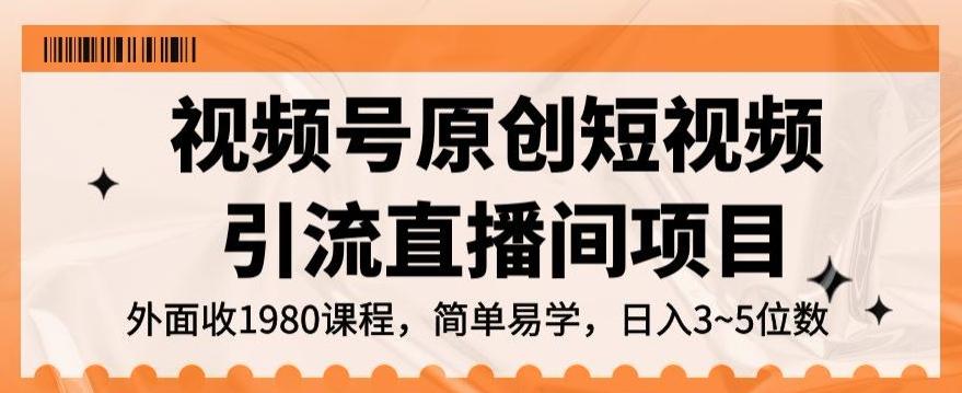 视频号原创短视频引流直播间项目，日入3~5五位数【揭秘】-金腾科技