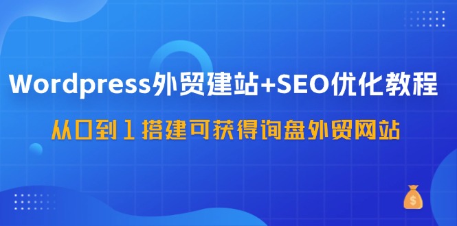 WordPress外贸建站+SEO优化教程，从0到1搭建可获得询盘外贸网站(57节课)-金腾科技