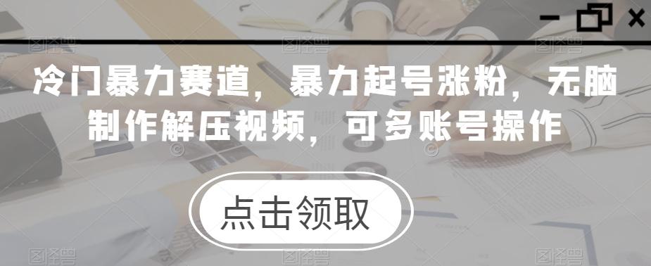 冷门暴力赛道，暴力起号涨粉，无脑制作解压视频，可多账号操作-金腾科技