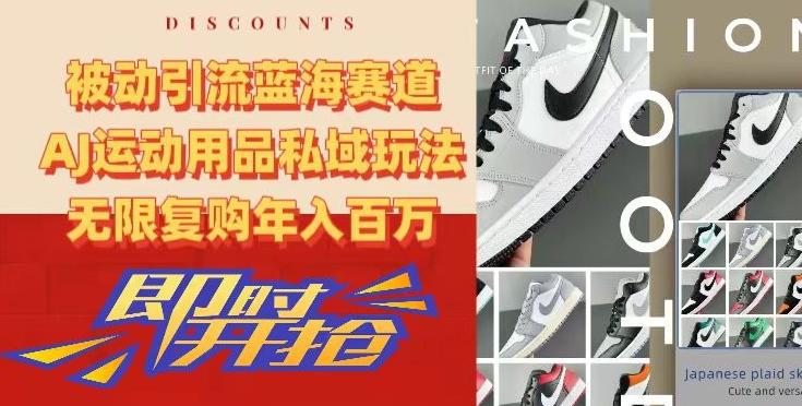 被动引流蓝海赛道，AJ运动用品私域玩法，无限复购年入百万【揭秘】-金腾科技