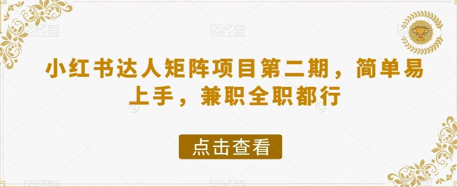 小红书达人矩阵项目第二期，简单易上手，兼职全职都行-金腾科技