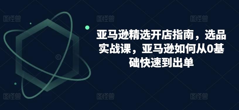 亚马逊精选开店指南，选品实战课，亚马逊如何从0基础快速到出单-金腾科技