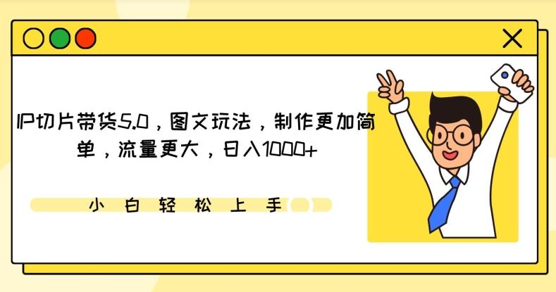 IP切片带货5.0，图文玩法，制作更加简单，流量更大，日入1000+【揭秘】-金腾科技