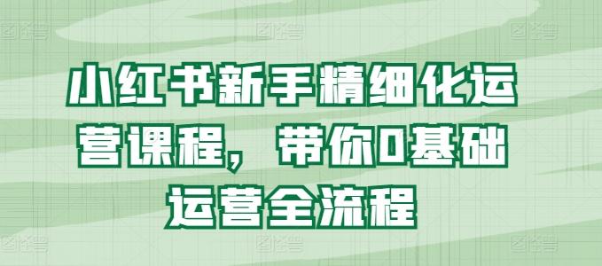 小红书新手精细化运营课程，带你0基础运营全流程-金腾科技