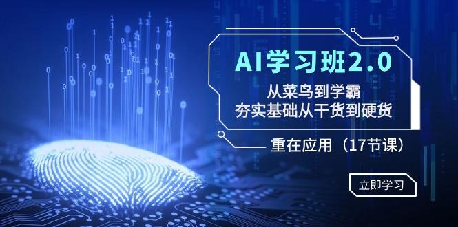 AI学习班2.0：从菜鸟到学霸，夯实基础从干货到硬货，重在应用(17节课)-金腾科技