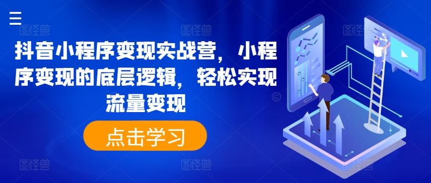 抖音小程序变现实战营，小程序变现的底层逻辑，轻松实现流量变现-金腾科技