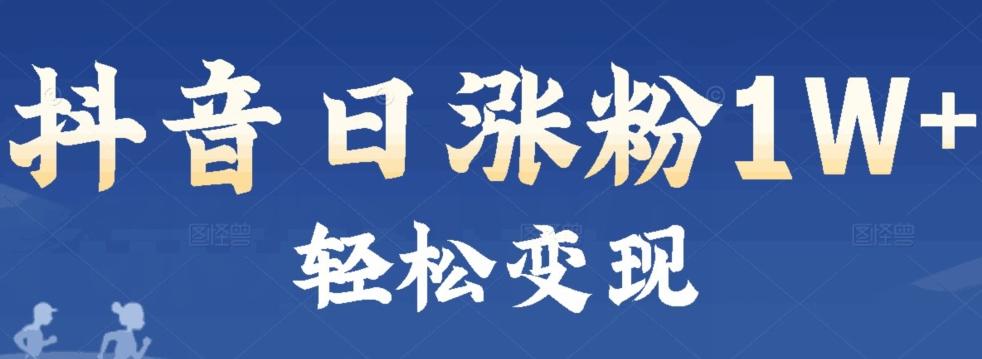 首发抖音新赛道日涨粉1W+轻松变现-金腾科技