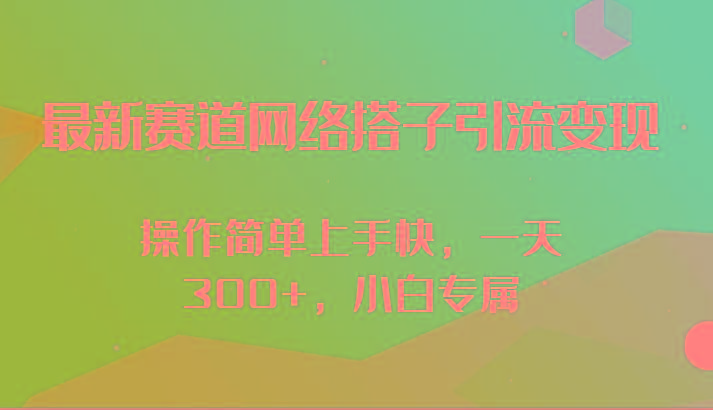 最新赛道网络搭子引流变现!!操作简单上手快，一天300+，小白专属-金腾科技