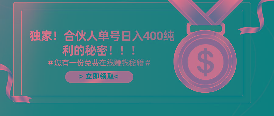 (10028期)合伙人广告撸金最新玩法，每天单号400纯利-金腾科技