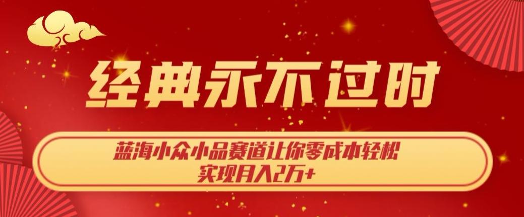 经典永不过时，蓝海小众小品赛道，让你零成本轻松实现月入2万+-金腾科技