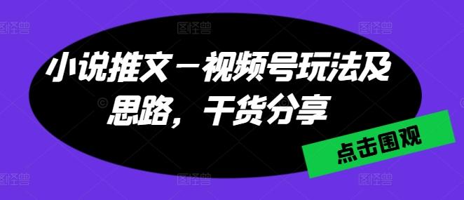 小说推文—视频号玩法及思路，干货分享-金腾科技