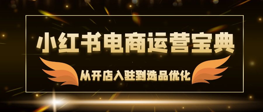 小红书电商运营宝典：从开店入驻到选品优化，一站式解决你的电商难题-金腾科技