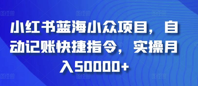 小红书蓝海小众项目，自动记账快捷指令，实操月入50000+【揭秘】-金腾科技