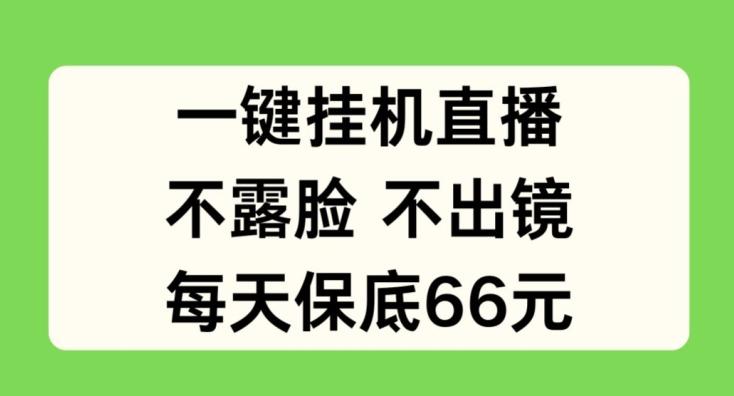 一键挂JI直播，不露脸不出境，每天保底66元【揭秘】-金腾科技