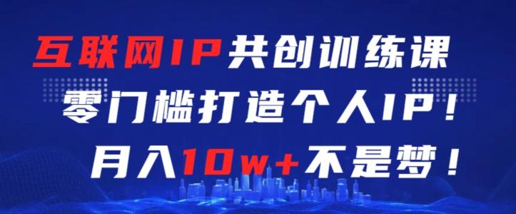互联网IP共创训练课，零门槛零基础打造个人IP，月入10w+不是梦【揭秘】-金腾科技