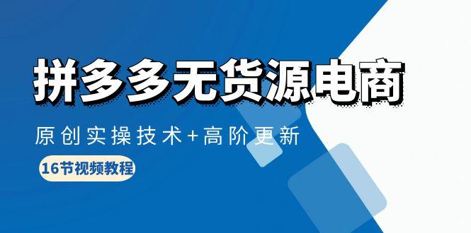 (10015期)拼多多无货源电商，原创实操技术+高阶更新(16节视频教程)-金腾科技