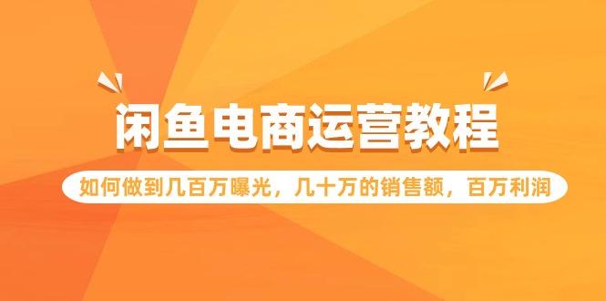 (9560期)闲鱼电商运营教程：如何做到几百万曝光，几十万的销售额，百万利润-金腾科技